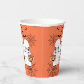 Spooky Schattigee Kawaii Cartoon Ghost Halloween P Papieren Bekers (Rechts)