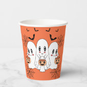 Spooky Schattigee Kawaii Cartoon Ghost Halloween P Papieren Bekers (Voorkant)