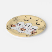 Spooky Schattigee Kawaii Cartoon Ghost Halloween P Papieren Bordje (Gekanteld)