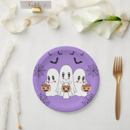 Spooky Schattigee Kawaii Cartoon Ghost Halloween P Papieren Bordje