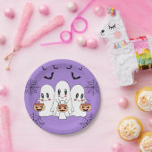 Spooky Schattigee Kawaii Cartoon Ghost Halloween P Papieren Bordje (Feest)