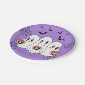 Spooky Schattigee Kawaii Cartoon Ghost Halloween P Papieren Bordje (Gekanteld)