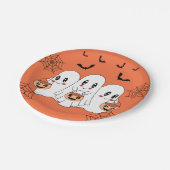 Spooky Schattigee Kawaii Cartoon Ghost Halloween P Papieren Bordje (Gekanteld)