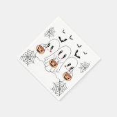 Spooky Schattigee Kawaii Cartoon Ghost Halloween P Servet (Hoek)