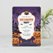 Spooky Schattigee Kinder Halloween Party Feestdagenkaart (Staand voorkant)