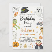 Spooky Schattigee Kinder Halloween Verjaardagsfees Kaart (Voorkant)