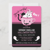 Spooky Schattigee Kinder Roze Zwarte Halloween Uit Kaart (Voorkant)