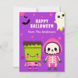 Spooky Schattigee Monster Mash Happy Halloween Paa Briefkaart