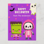 Spooky Schattigee Monster Mash Happy Halloween Paa Briefkaart (Voorkant)