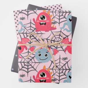 Spooky Schattigee Monsters Inpakpapier Vel
