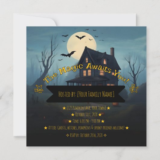 Spooky-Schattigee oktober Ghost Pumpkin Party Kaart (Achterkant)