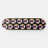 Spooky Schattigee Paarse Cartoon Cat Persoonlijk Skateboard (Horizontaal)