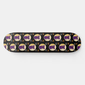 Spooky Schattigee Paarse Cartoon Cat Persoonlijk Skateboard (Horizontaal)