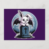 Spooky Schattigee Pastel Gothic Vampire Bunny Hall Feestdagenkaart (Voorkant)
