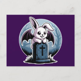 Spooky Schattigee Pastel Gothic Vampire Bunny Hall Feestdagenkaart