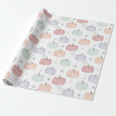Spooky Schattigee Pastel Pumpkin en Spider Hallowe Cadeaupapier (Uitgerold)