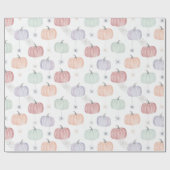 Spooky Schattigee Pastel Pumpkin en Spider Hallowe Cadeaupapier (Vlak)