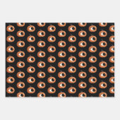 Spooky Schattigee Pumpkin Ghost Bat Pattern Hallow Inpakpapier Vel (Voorkant 2)