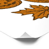 Spooky Schattigee Retro Halloween Black Cat Pumpki Perfect Poster (Hoek)