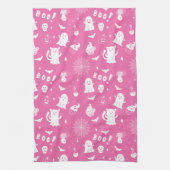 Spooky Schattigee Roze Halloween Keuken Handdoek (Verticaal)