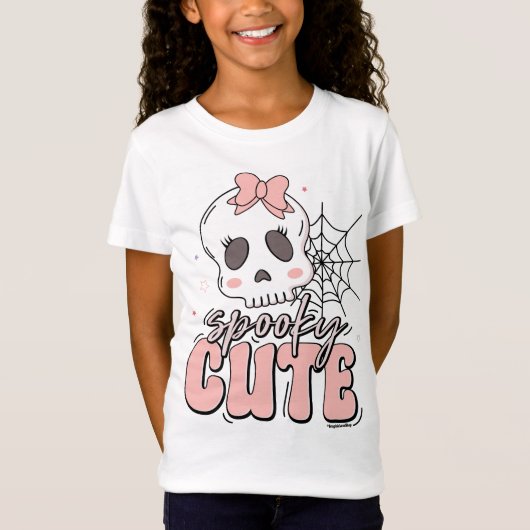 Spooky Schattigee Roze Halloween Naam Verjaardag T-shirt (Voorkant)