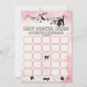 Spooky-Schattigee Roze & Zwart Baby shower Bingo G Kaart