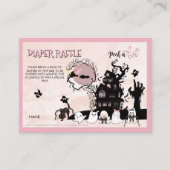 Spooky-Schattigee Roze & Zwarte Luier Raffle Ticke Informatiekaartje (Voorkant)