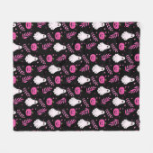Spooky Schattigee spoken & roze pompoenen Hallowee Fleece Deken (Voorkant (Horizontaal))
