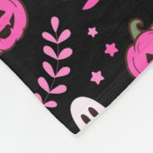 Spooky Schattigee spoken & roze pompoenen Hallowee Fleece Deken (Hoek)