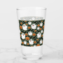 Spooky Schattigee spookkippen met pompoenen en vle Glas