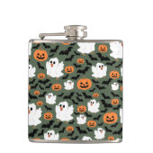 Spooky Schattigee spookkippen met pompoenen en vle Heupfles (Voorkant)