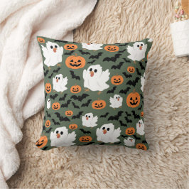 Spooky Schattigee spookkippen met pompoenen en vle Kussen