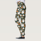 Spooky Schattigee spookkippen met pompoenen en vle Leggings (Links)