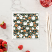 Spooky Schattigee spookkippen met pompoenen en vle Servet (Insitu)