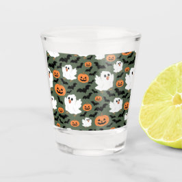 Spooky Schattigee spookkippen met pompoenen en vle Shot Glas
