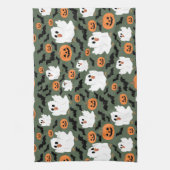 Spooky Schattigee spookkippen met pompoenen en vle Theedoek (Verticaal)