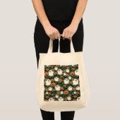 Spooky Schattigee spookkippen met pompoenen en vle Tote Bag (Voorkant (product))