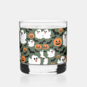 Spooky Schattigee spookkippen met pompoenen en vle Whisky Glas (Rechts)