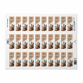 Spooky Schattigee Waterverf Halloween Retouradres Etiket (Full Sheet)