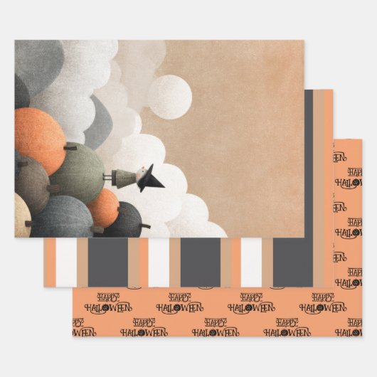 Spooky Schattigee Waterverf kunst Halloween Inpakpapier Vel (Set)