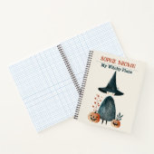 Spooky Schattigee Witch & Pumpkins Waterverf Hallo Notitieboek (Binnen)