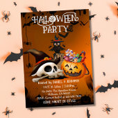 Spooky schedel bot Jack-o'-Lantern snoep Halloween Kaart