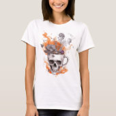 Spooky schedel Halloween T-shirt (Voorkant)