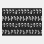 Spooky schedel patroon zwart inpakpapier vellen (Voorkant 2)