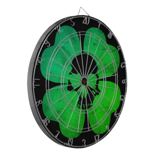 Spooky schedel shamrock dartbord (Voorkant Links)