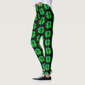 Spooky schedel shamrock patroon leggings (Links)