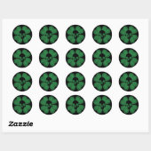 Spooky schedel shamrock ronde sticker (Vel)