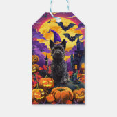 Spooky Schotse Terriër Halloween Witch Pumpkin Cadeaulabel (Achterkant)