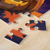 Spooky Schotse Terriër Halloween Witch Pumpkin Legpuzzel (Zijkant)