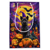 Spooky Schotse Terriër Halloween Witch Pumpkin Medium Cadeauzakje (Voorkant)